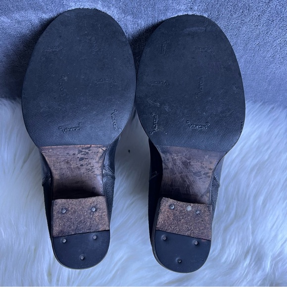 Bed Stu Arcane Boots Womens Sz 6.5 Gray Leather Ankle Zip Ruched Distressed Boho - Picture 10 of 15